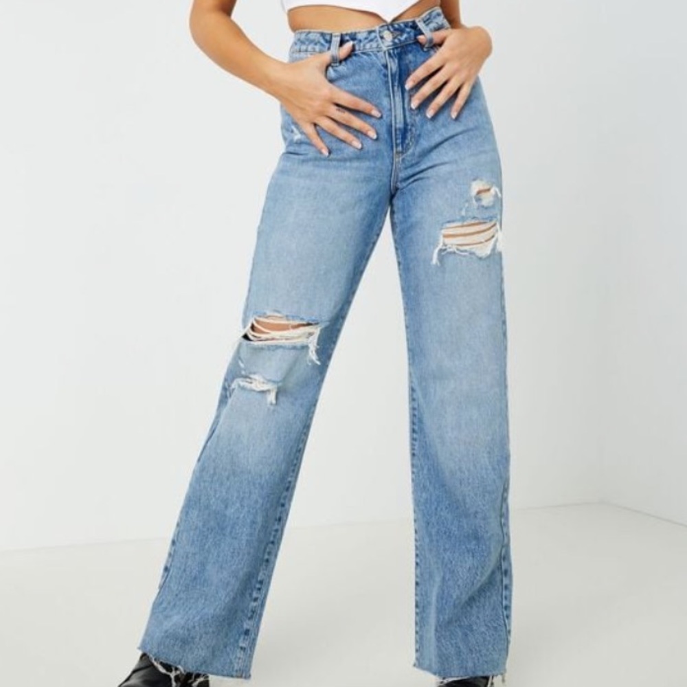 Garage Wide Leg Jean Saga Blue Ripped Jeans